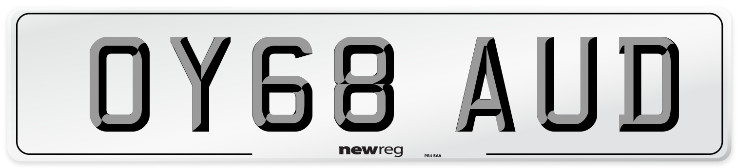 OY68 AUD Number Plate from New Reg